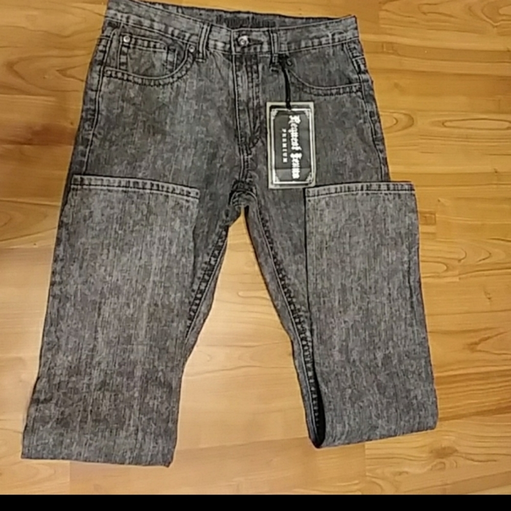 Womens Jeans Plus sz 18 Retro Wash REQUEST Acid/Stonewashed Black Gray